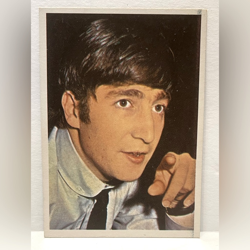 Beatles Diary Trading Card Topps Brand 42A signed George pictured John